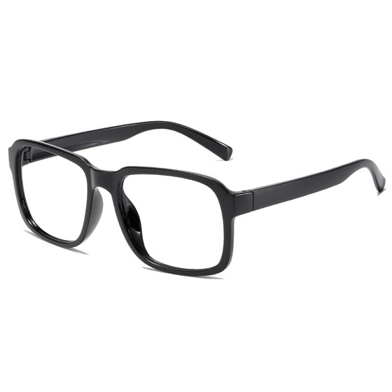 Retro tide people thin face men's and women's fashion box flat -light mirror black frame glasses frame can be equipped with close -ups frame