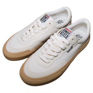 
VISION official FLAT TOP off-white low top fur canvas shoes for men and women street sports skateboard shoes