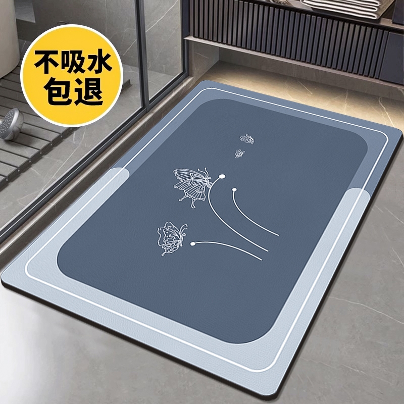 硅藻泥速干地垫软浴室卫生间门口脚垫子吸水防滑洗手间厕所小地毯