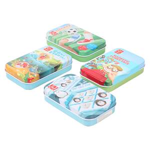 Hape pocket toy goes out to travel, portable board game baby children's intellectual desktop game iron box storage
