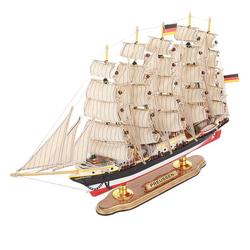 Exquisite Nordic Smooth Sailing Sailing Model Ornaments Simulation Wooden Ship Decorations Craft Boat Opening Birthday Gift