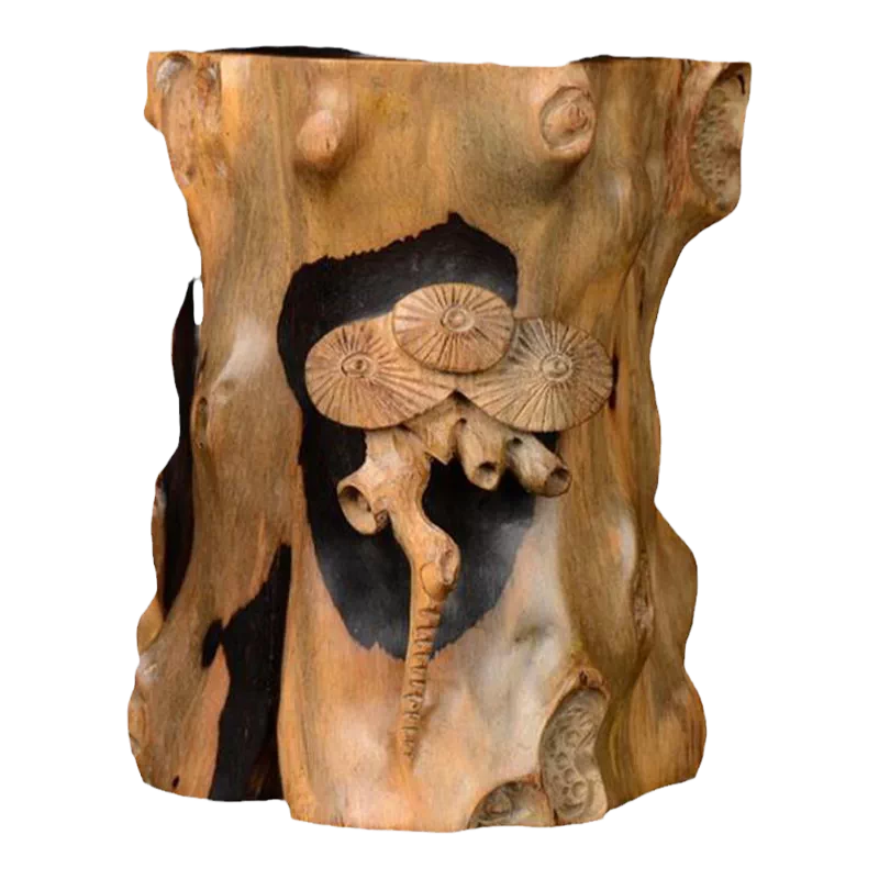 實木黑檀原木雕刻筆筒多功能復古實木質筆筒辦公桌擺件筆筒禮品 