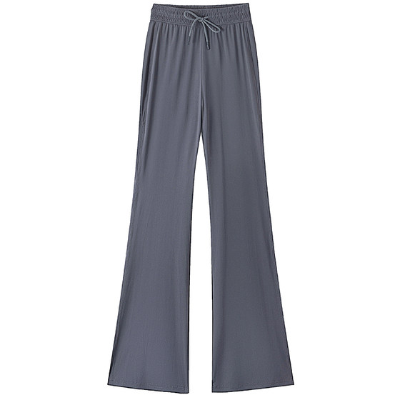
Quick-drying pants for women, summer thin, high-waisted yoga sports pants, casual, loose, cool, sunscreen, ice silk flared pants