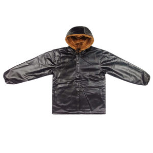 Leather -coated men's winter plus velvet thick takeaway rider leather pants suit