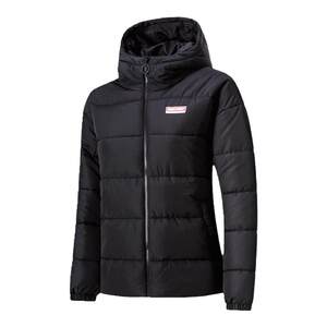 鸿星尔克棉服2026冬季女款连帽时尚运动休闲服保暖短款上衣外套女