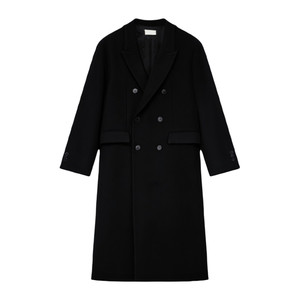 
Woolen coat men's over-the-knee autumn and winter windbreaker Korean style British style high-end long loose cashmere coat for tall people