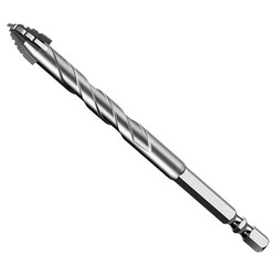 Express four-edged serrated eccentric drill bit for tile drilling