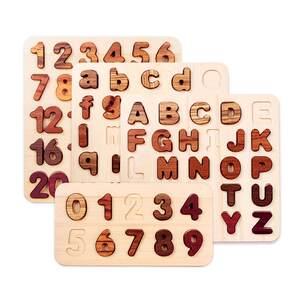 
Prince's mother pure solid wood alphanumeric cognitive board Montessori shape hand-grabbing puzzle children's baby early education toys