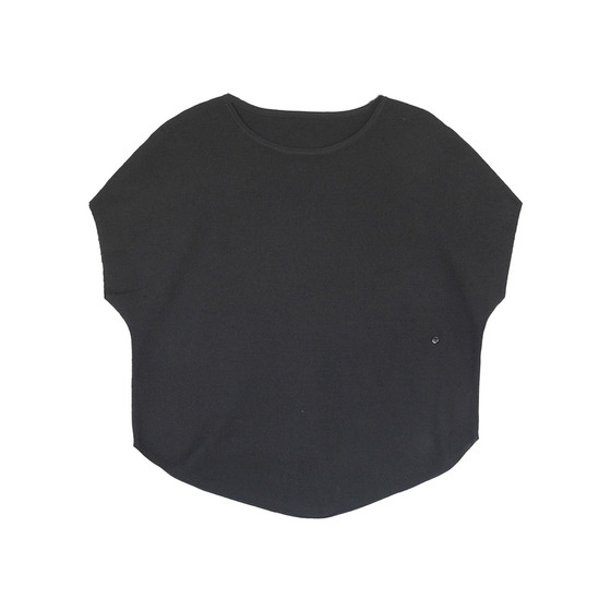Paper Man Bat Sleeve Linen Solid Color Round Neck Loose Slim Temperament Versatile Short Sleeve Top Summer Anne Forest