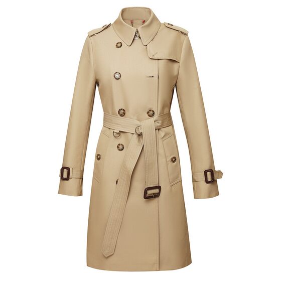 
British style windbreaker women's mid-length early autumn new high-end temperament double-breasted casual small coat coat