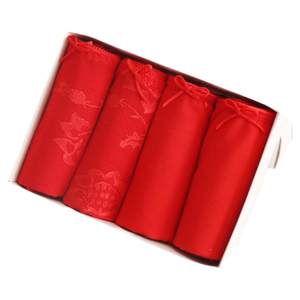 Butterfly Anfen Underwear Female Women's Sexual Lace Mid -waist Big Red Pleasant Pleasant Nostalgia Cotton Short Box 4 Gift Box