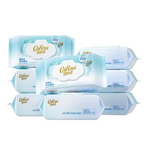 Kexin soft pure water wet towel household large bag wet paper towels Family affordable baby baby's hand mouth clean 80 thickened
