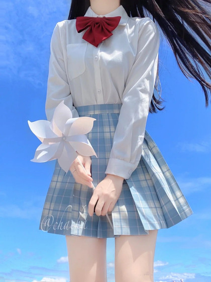 春季jk制服套装原创正版甜美日系jk格裙高腰百褶裙长袖衬衫女学生