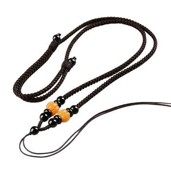 Ancient style jade pendant hanging rope jade man hand -woven
