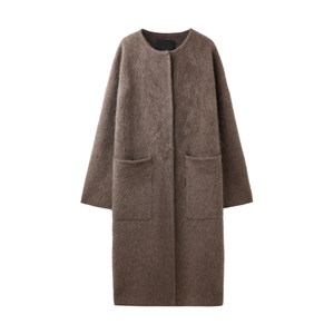 
[Yak Velvet] PENNYPENG Vanity Fair Black Label Series Autumn and Winter Light Luxury Round Neck Fashion Mid-Length Coat