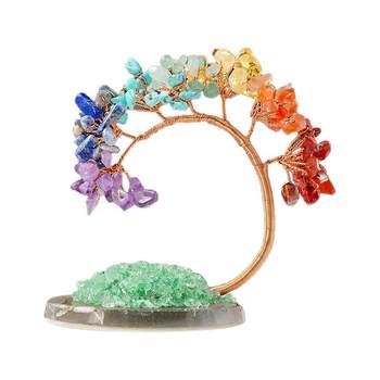 Natural crystal gravel fortune tree home living room office desk decoration crystal fortune tree creative ornament