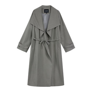 
pusumede Manchester City Old Story Khaki mid-length windbreaker jacket for women with high-end silhouette temperament coat