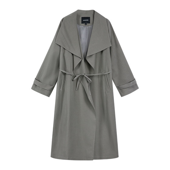 
pusumede Manchester City Old Story Khaki mid-length windbreaker jacket for women with high-end silhouette temperament coat