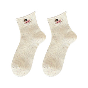
Socks for women 2026 spring and summer new summer thin socks pure cotton socks cute breathable cartoon summer mid-tube socks