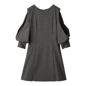 
SNIDEL autumn and winter style round neck tulle fitting waist A-line dress SWFO245062