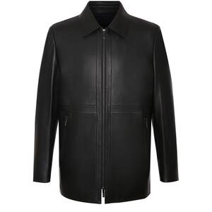 
SATCHI men's leather jacket spring new business high-end mid-length windbreaker jacket