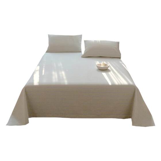 Jieliya Summer Pure Cotton Old Coarse Cloth Bed Sheet Single piece 100 All Cotton Hemp Linen Cool Mat Duvet Sheet Three piece Set Single Person