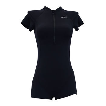 
Yimeishan short-sleeved solid color one-piece swimsuit