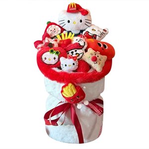 
Cute Hello Kitty Doll Bouquet Birthday Creative Gift McDonald's KT Cartoon Flowers for Children's Girlfriends Valentine's Day