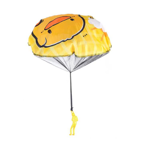 Children's yellow duck hand throw parachute outdoor sports toy kindergarten eating chicken air outdoor game small props