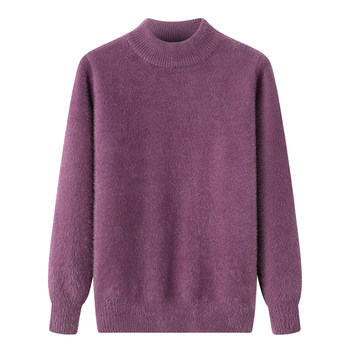 Mother's winter thickened solid color bottoming half-high sweater