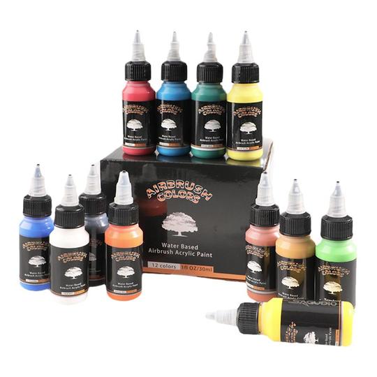 アクリル塗料セットとエアブラシ Sagudio 24色 30ml アクリル塗料セット エアブラシ用