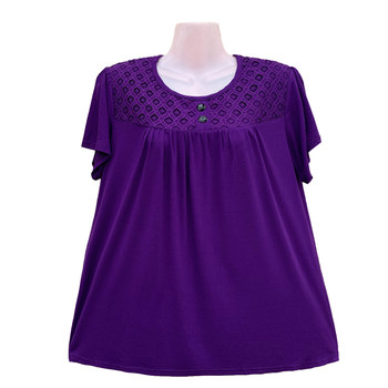 Plus-size short-sleeved oversized new middle-aged and elderly women's clothing