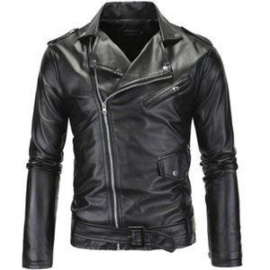 Leather jacket jacket fashion jacket lapel locomotives with the same young walker walking meaty nigern tide men's clothing autumn autumn clothes
