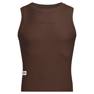 
TOMATOPAPA American high-elastic thread vest men's knitted letter embroidery slim sports fitness sweatshirt