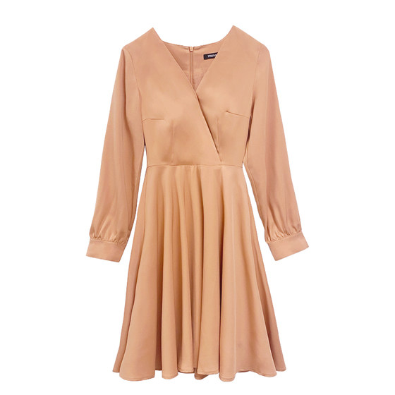 
Yingxiang social women's clothing spring women's long-sleeved temperament high-waist dress