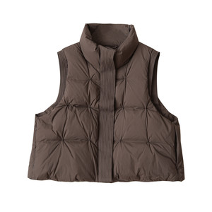 
Special white duck down women's stand collar down vest solid color thick waistcoat winter style women's clothing