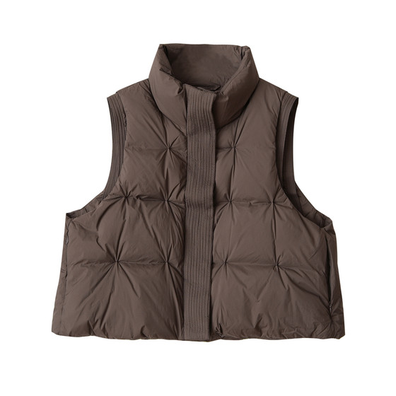
Special white duck down women's stand collar down vest solid color thick waistcoat winter style women's clothing