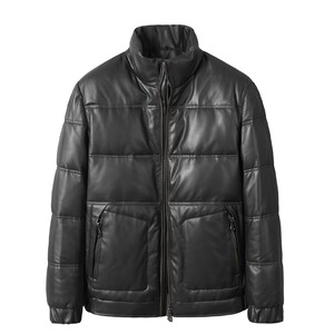 
Haining leather jacket genuine leather down jacket men's sheepskin youth stand-up collar thickened winter leather jacket short style trendy