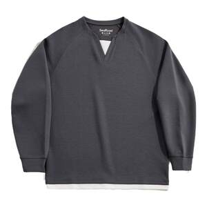 
Sea Highway Fake Two-Piece Long-Sleeved T-Shirt Men's Spring and Autumn Contrast Color Splicing Versatile Commuting Casual Round Neck Top