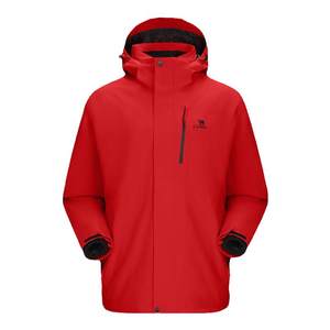 
[Dazzling Red] Camel Outdoor 3514 Jacket Women's Three-in-One Winter Red Jacket Waterproof Mountaineering Suit for Men
