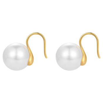 
999 sterling silver Shijia pearl earrings high heel ear hooks
