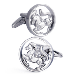 Zodiac Cufflinks Men's Gift Sleeve Nails Silver Metal Formal Wear All-match French Shirt Cuff Buttons Gift Box