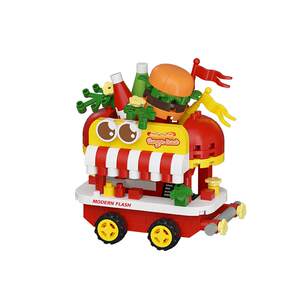 Chao Le Creation 3D Puzzle Food Trolley Dining Cart Toy Puzzle Assembling Girl Birthday Children's Day Gift