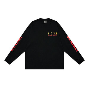 MEDM Guo Chao Back letter Big Prints Long Sleeve T -shirt Men's Autumn Loose American Street Circle Clips
