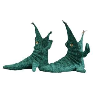 
Funny abstract foot-eating crocodile knitted mid-calf floor socks thickened for winter as Christmas and New Year gifts for boyfriends and girlfriends