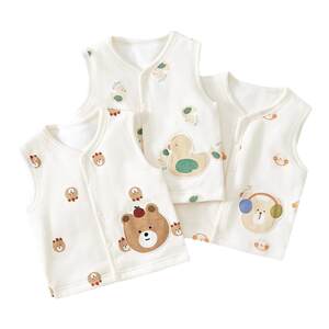 
Baby vest autumn and winter outer wear baby vest quilted thickened baby vest plus cotton warm newborn male and female vest