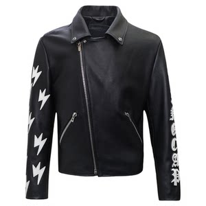 
Amexnocap lightning cow leather jacket light luxury high-end American style for men and women