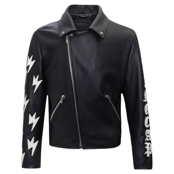 
Amexnocap lightning cow leather jacket light luxury high-end American style for men and women