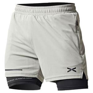 Witter fake two pieces of American high -bomb sports pants men's fitness running speed dry three -point training shorts 5222