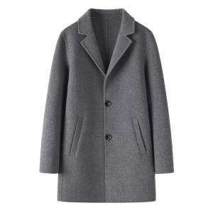 
Autumn and winter double-sided wool coat men's mid-length woolen woolen coat off-season high-end suit business windbreaker